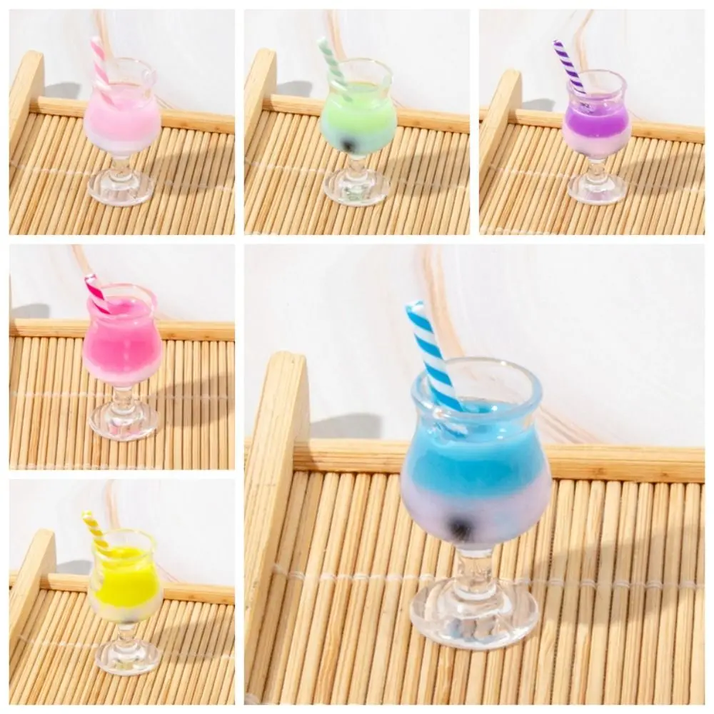 1:12 1:8 1:6 Dollhouse Colorful Simulation  Fruit Juice Beverage Creative Glass Cup Goblet Bar Drinks Mini Food Game Model OB11