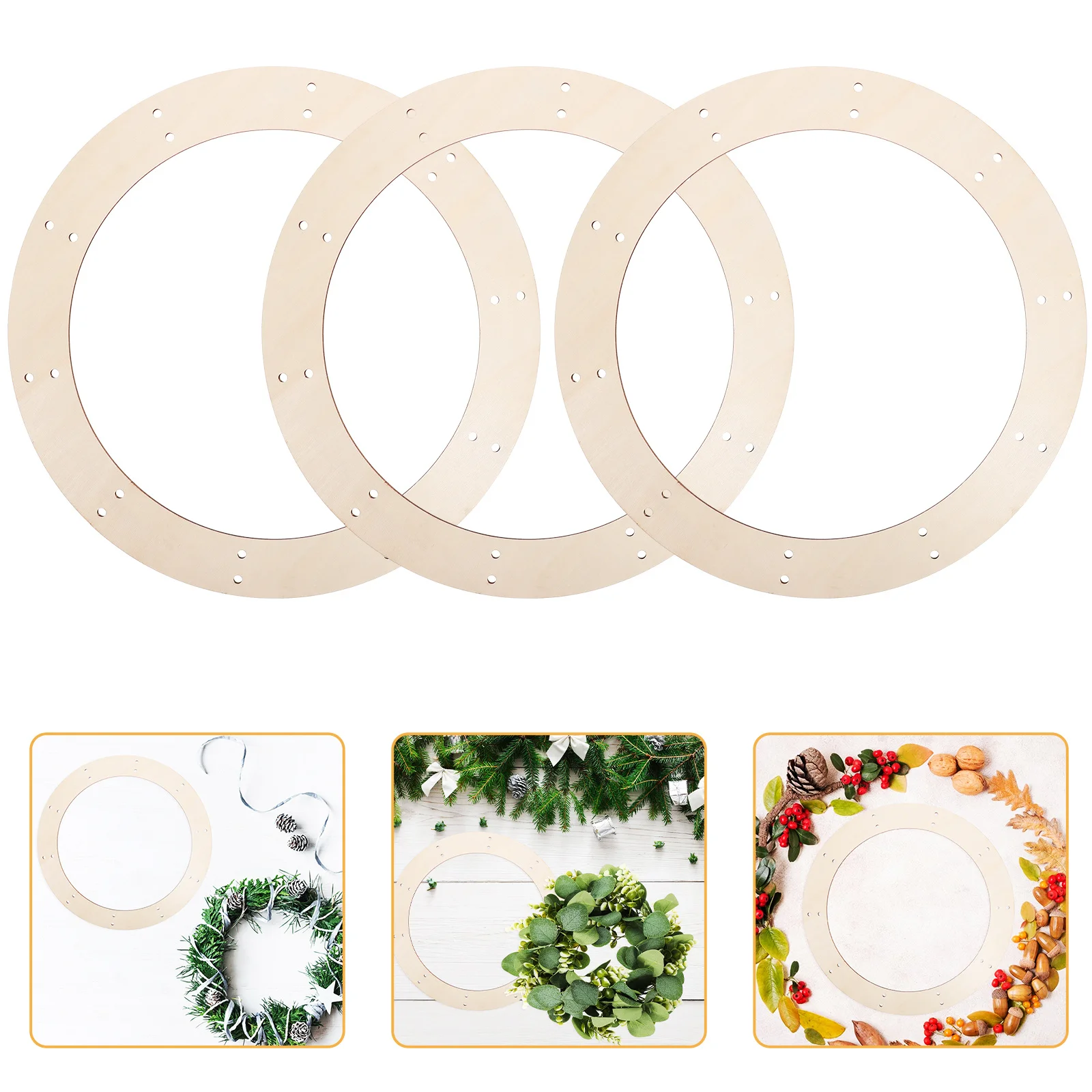 

6Pcs Wooden Round Wreath Frames Wood Rings Suitable for DIY Floral Wreath Craft Party Decoration Wood Rings for Crafts
