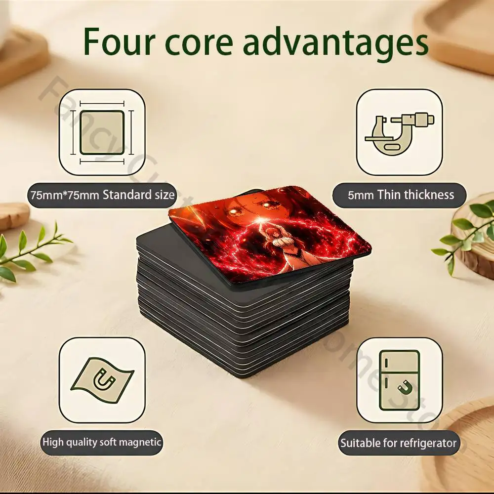 T-Thousand-Year Blood War Orihime Inoue Portable Fridge Magnet 75x75mm Travel Souvenir Collectibles Kitchen Organizer IP