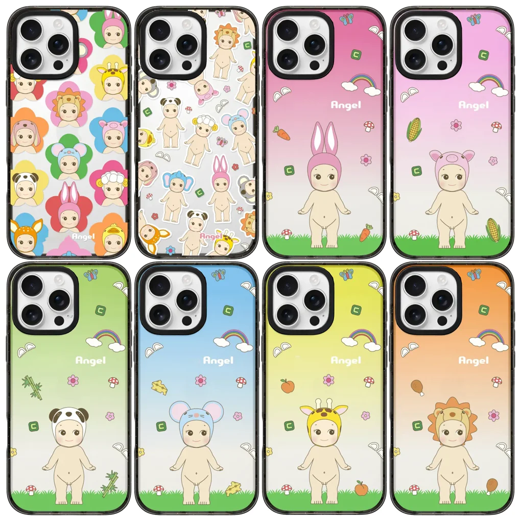 

Cute Kid Black Border Protective Acrylic MagSafe Case for IPhone 12 13 14 15 16 Pro Max Cover Shell