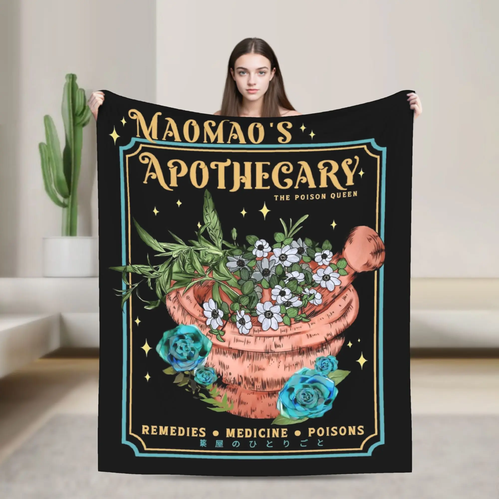Scribble Remedies The Apothecary Diaries‌ Blanket Flannel Printed  Lightweight Thin Throw Blanket for Bed Couch Rug Piece