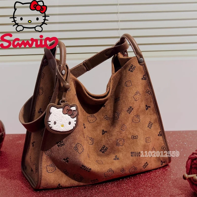 

Hello Kitty новая женская сумка на плечо, элитный бренд, оригинальная модная женская сумка, повседневная женская сумка с героями мультфильмов, большая вмести...