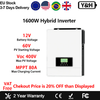 Y&H 1600W 3000W Hybrid Solar Inversor 12V 24V Off-Grid Inversor AC230V MPPT 80A Solar Charger PV 30-400V In Support WIFI
