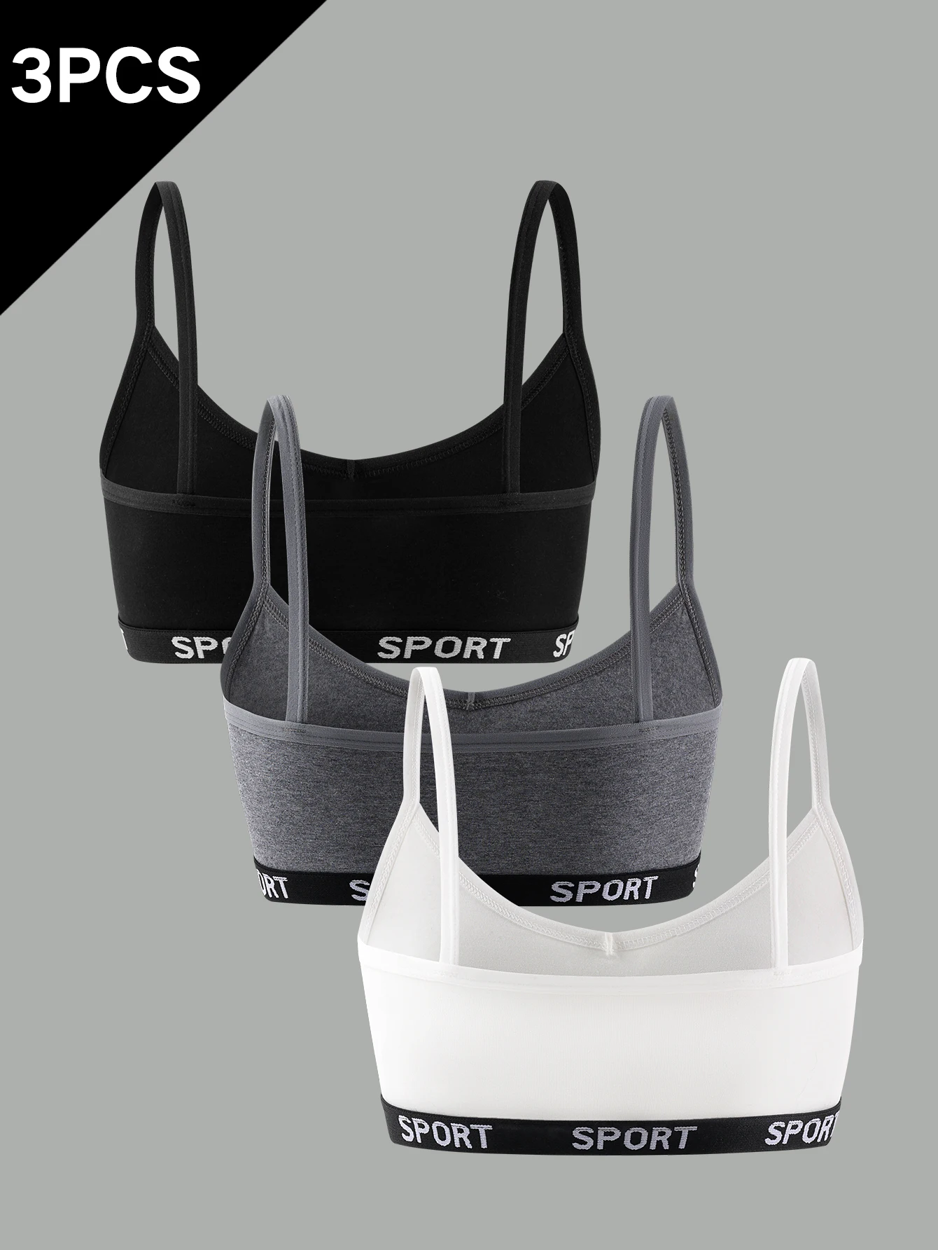 3 Pcs Girls' Bra, Sports Bra, No Underwire Comfortable Vest, Underwear for Students in Puberty, Suitable for Ages 9-14