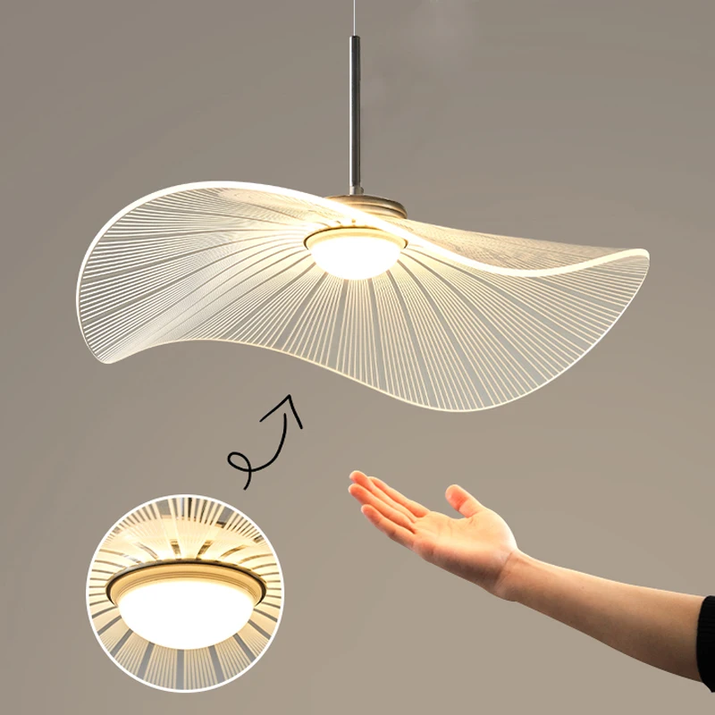 Imagem -05 - Moderno Led Lotus Folha Luzes Pingente Simples Pendurado Lâmpada Nordic Dimming Lustres Sala de Estar Decoração Quarto Luminárias