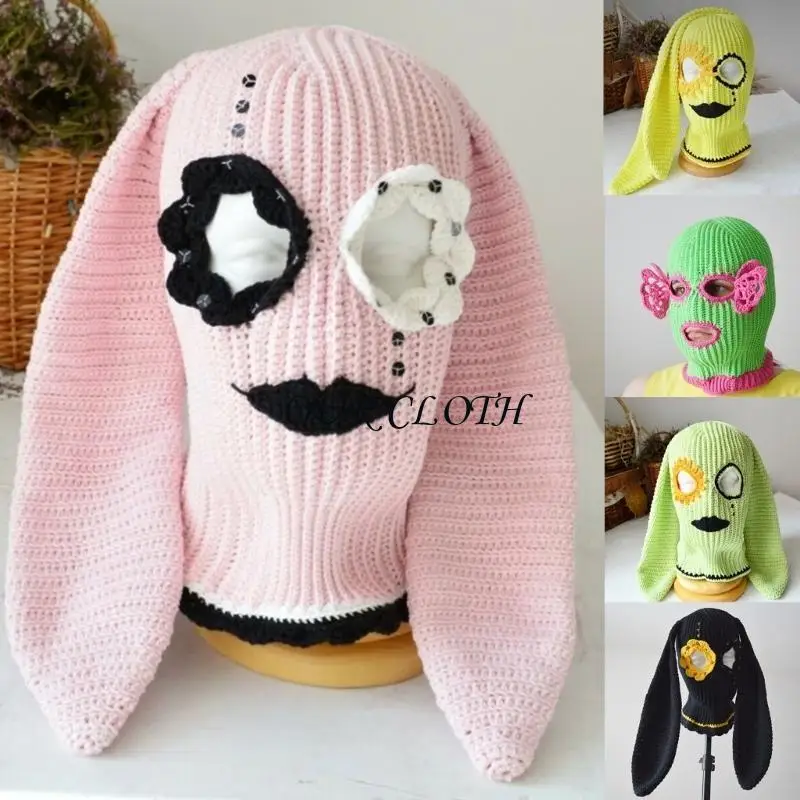 

Веселая шапка с кроликом, праздничная шапка на Хэллоуин для мальчиков и мужчин, зимние вязаные шапки Y1AC