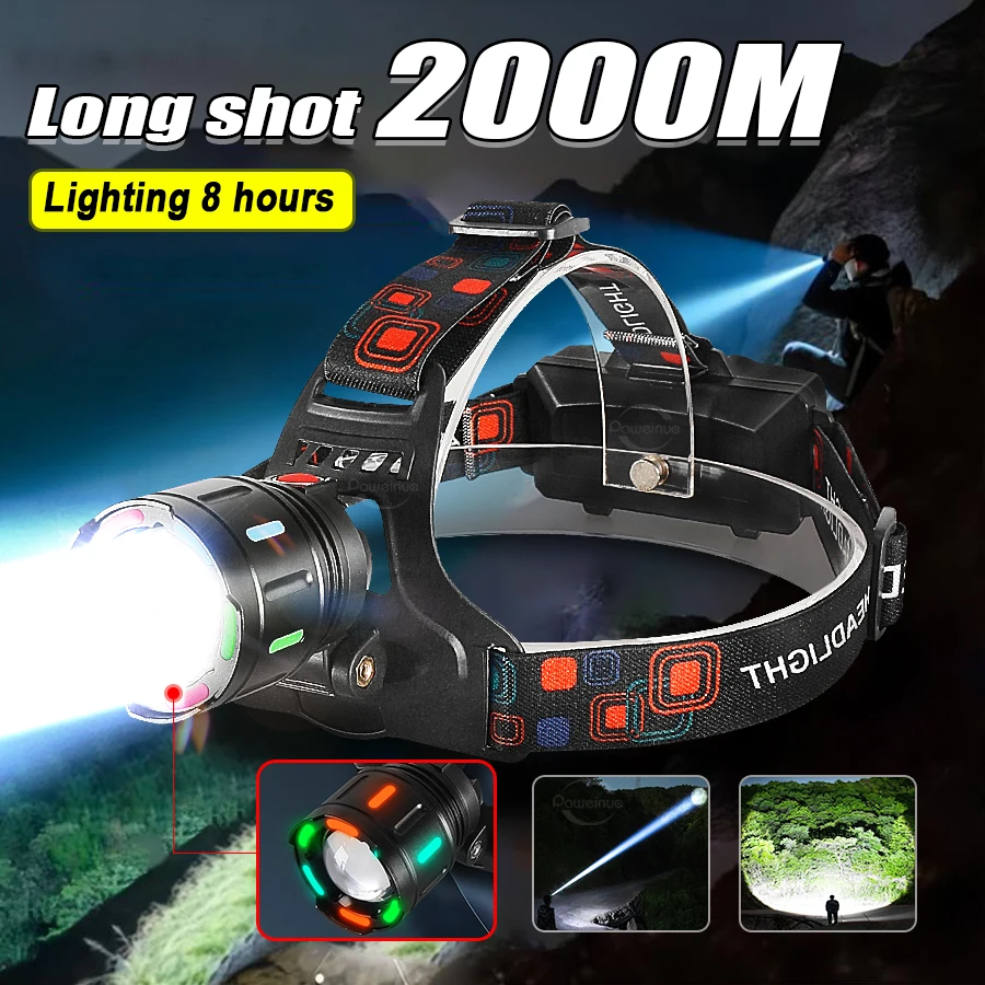 The New High Power LED Headlight Fluorescent Tactical Light Camping Fishing Lantern Continuous Lighting 10 Hours Working Lamp