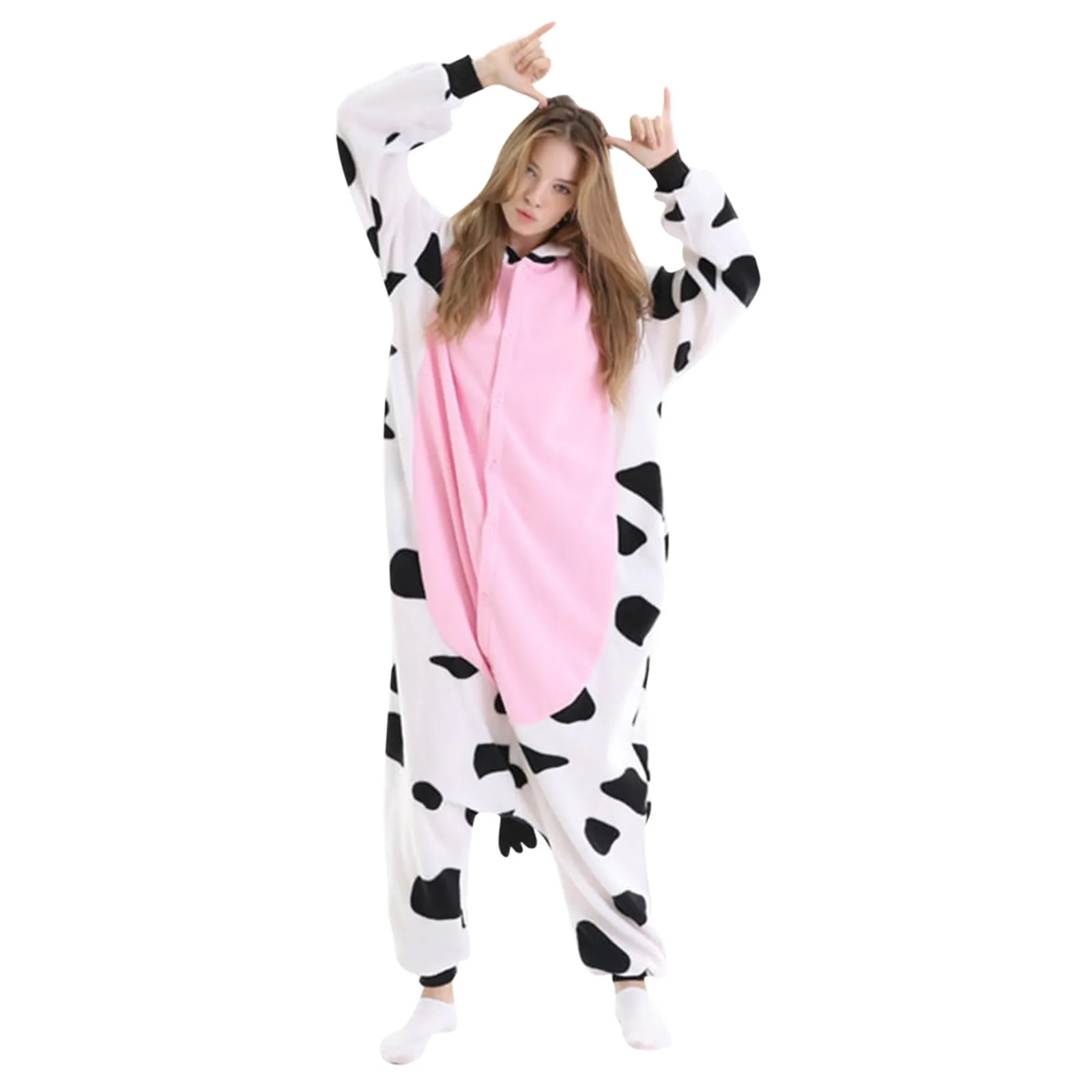 

Adults Unisex Animal Cow Onesie Kigurumi Pajamas Cosplay Costume Carnival Festival Halloween Christmas Sleepwear Birthday Gifts