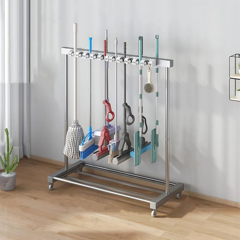 حامل ممسحة أرضية - عربة تنظيف تجارية للتخزين والتنظيم