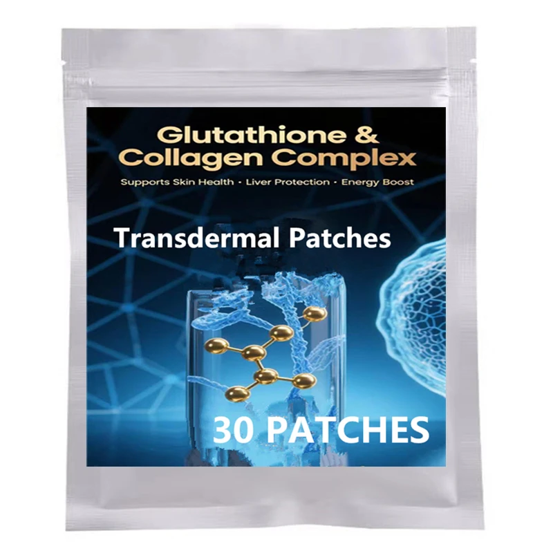 

30 пластырей Glutathione Plus с местным покрытием — смесь коллагена, поддержка здоровья кожи, поддержка энергии, повышение восстановления кожи