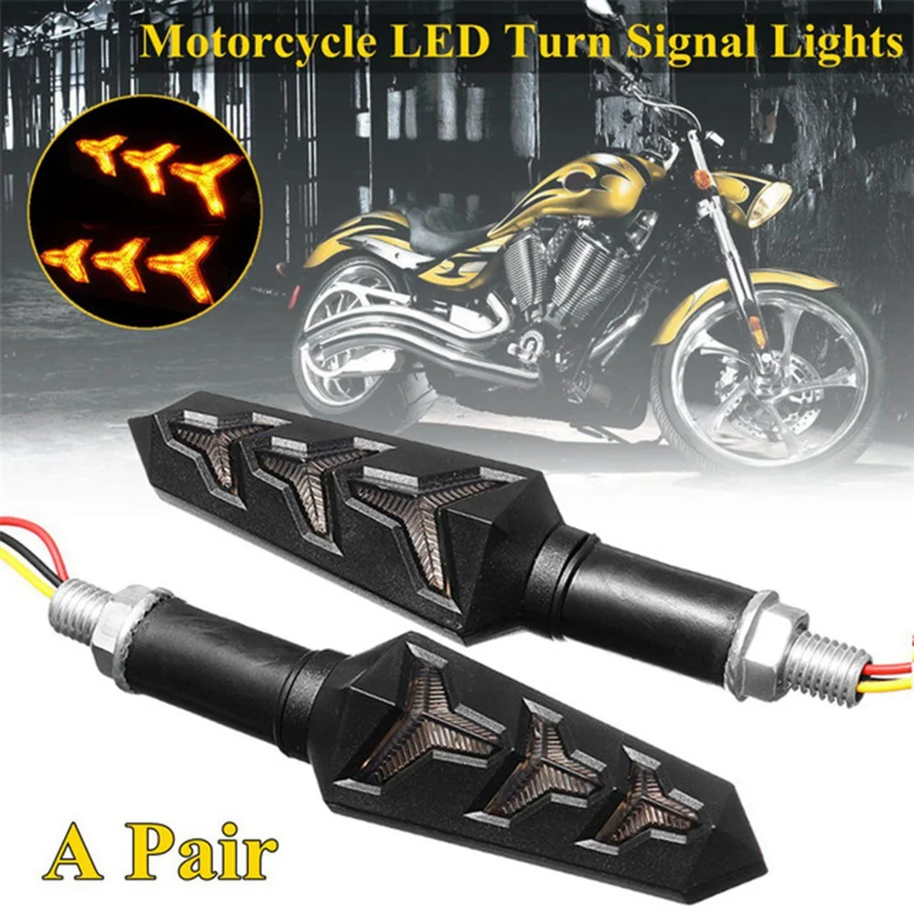 2X LED Motorcycle Turn Signals Light 12 SMD Tail Flasher Flowing Water Blinker IP68 Bendable Motorcycle Flashing Lights