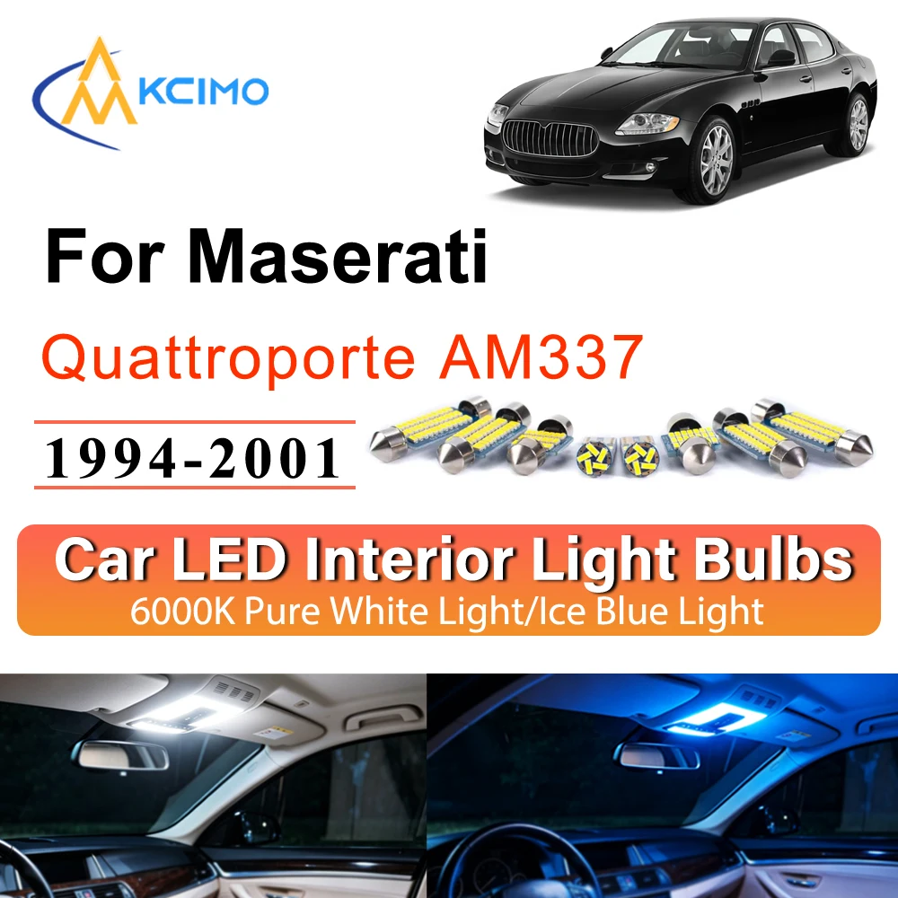 Комплект светодиодного освещения салона для Maserati Quattroporte AM337 1994-2001: потолочные, карманные, подсветка ног, приборная панель, без проводки, автоаксессуары