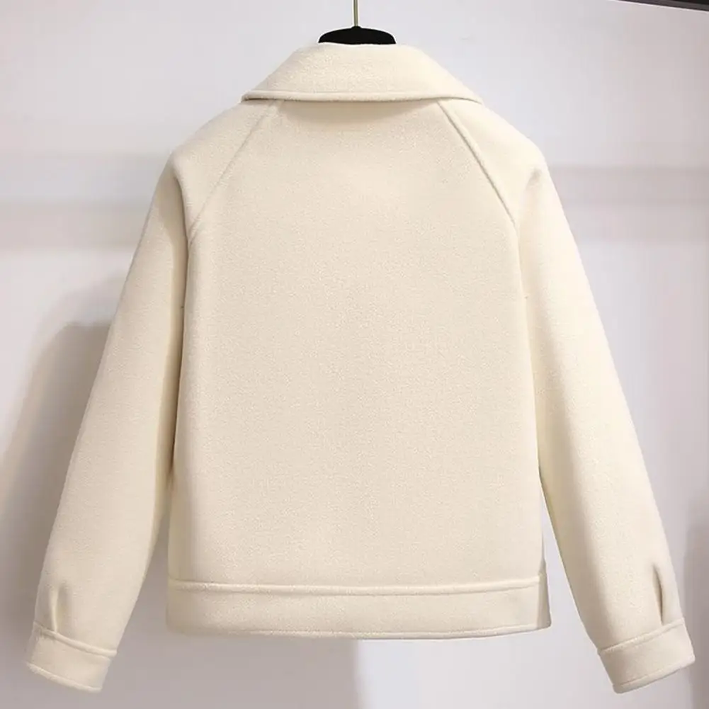 

Lady Fall Winter Woolen Coat With Side Pockets Hooded Loose Plaid Mid Length Thick Keep Warm Overcoat Commuting Dating Travel