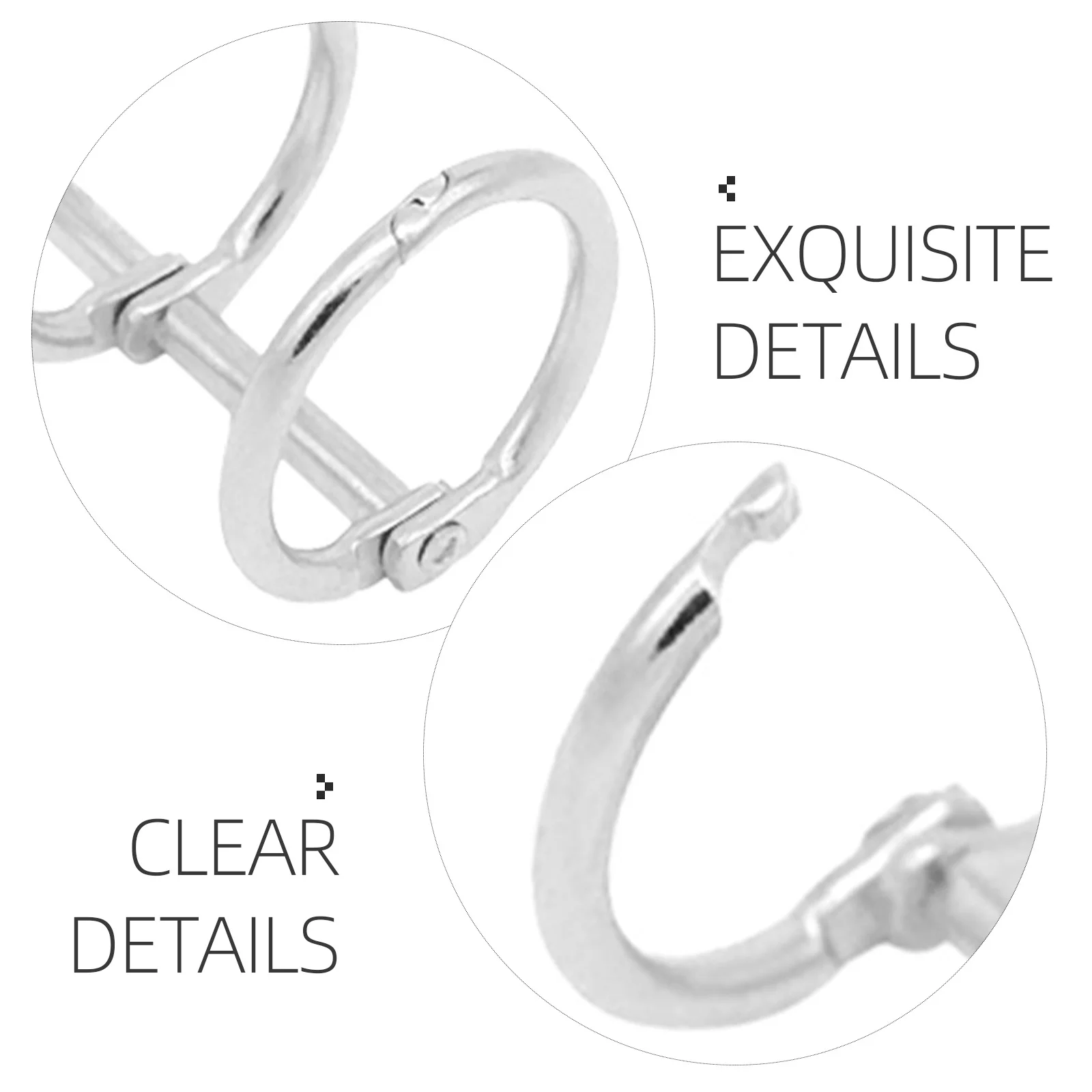 ห่วงโลหะสำหรับเข้าเล่ม 6 ชิ้น แบบสามรู สำหรับสมุดโน้ต DIY สมุดภาพ อุปกรณ์เครื่องเขียน ห่วงสำหรับจัดระเบียบเอกสารแบบถอดได้