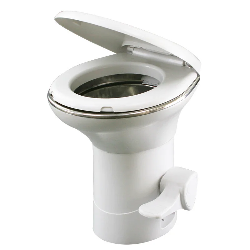 In-line RV Toilet, Stainless Steel Toilet, 200KG Load Capacity, Pre-flush Function, Suitable for RVs and Yachts