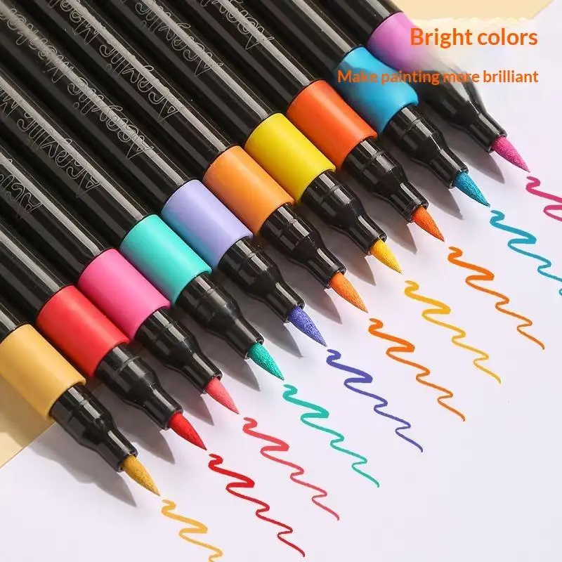24-120 Colors Soft Head Acrylic Painting Pen Color Art Pen Handmade Elementary School Student Carry-on