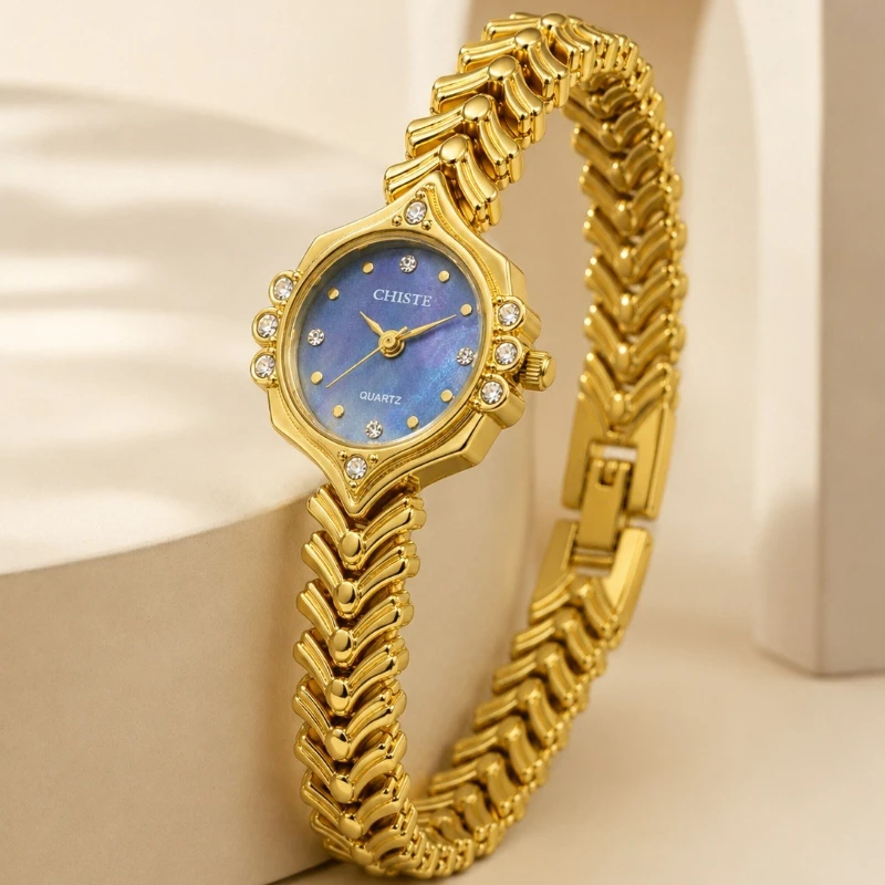 High-end Women Watches Top Brand Luxury Diamond Gold Ladies Bracelet Wristwatch Fashion Elegant Female Clock Gift reloj de mujer