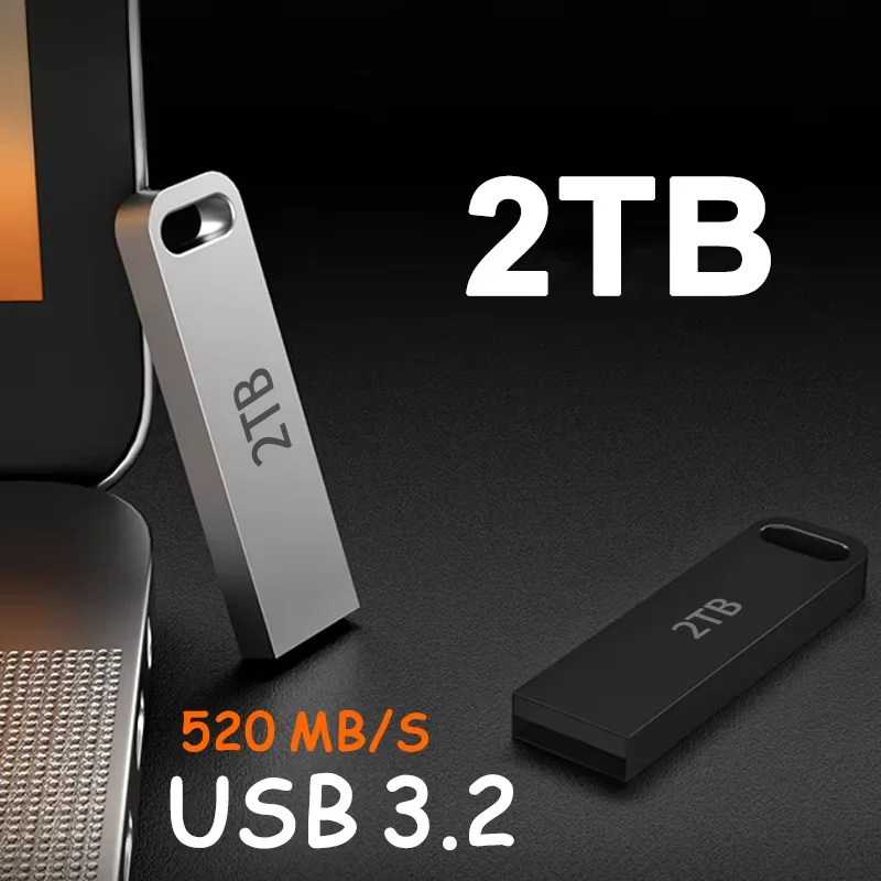 New 2TB Flash Drive USB 3.2 Super High Speed Transfer Metal Mini U Disk Pen Drive Type C Memory Waterproof Disk SSD U Drive