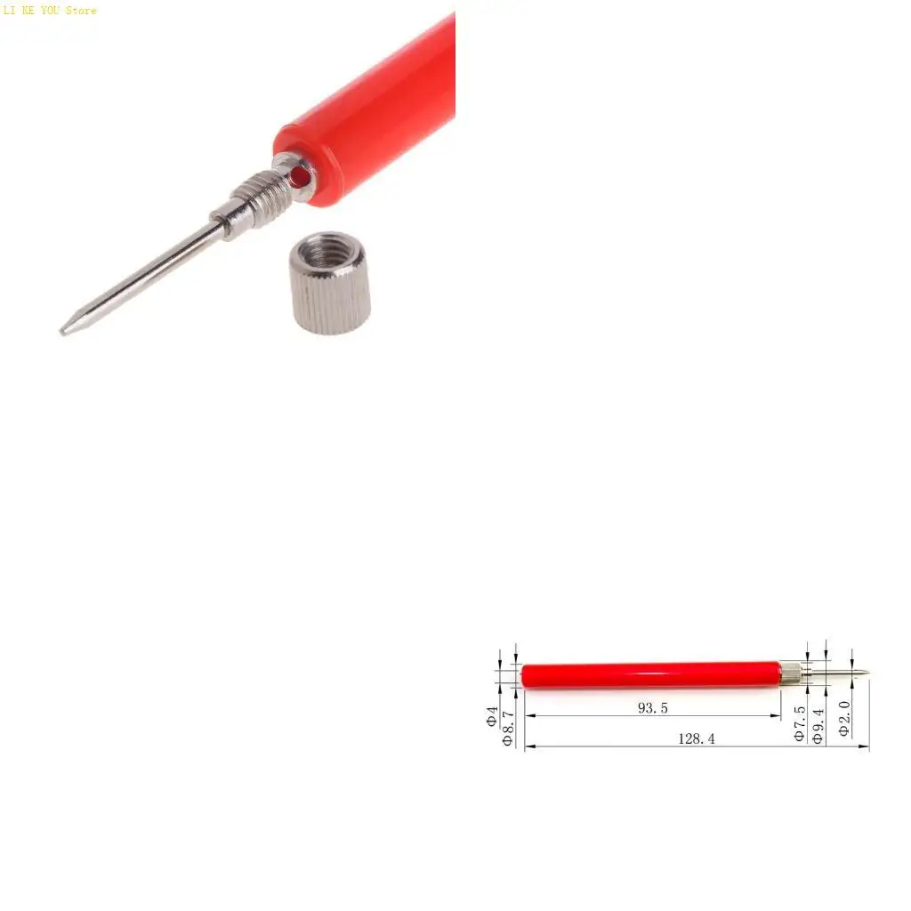 W3JE 2 Pcs Spring Test Probe Tips Insulated Test Hook Wire Connector Stainless Steel Needle Test Leads Pin Black, Red