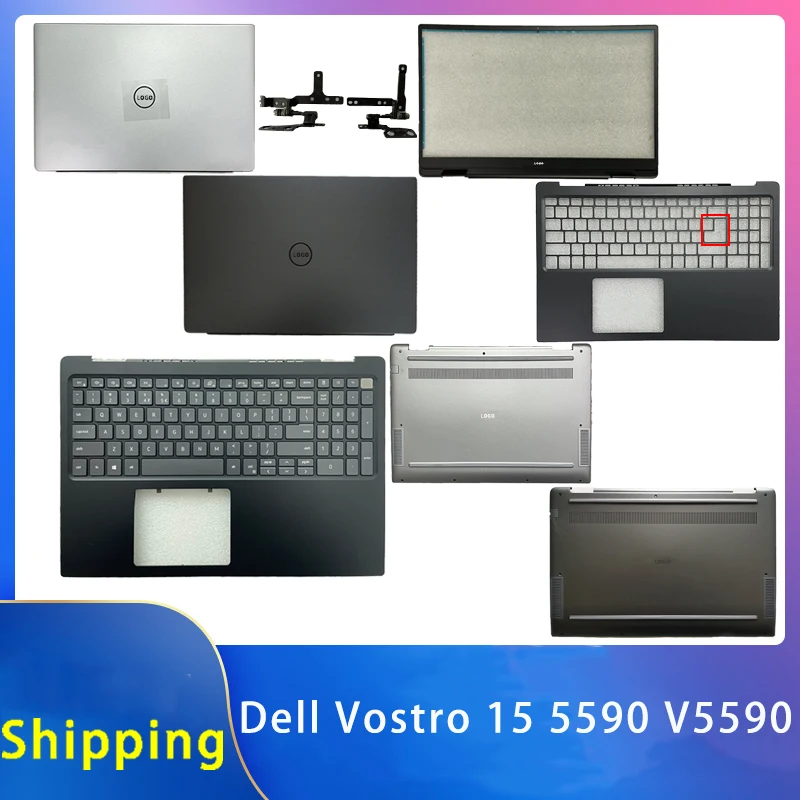 Accessoires de remplacement pour ordinateur portable Dell Tystro 15 5590 V5590, couverture arrière LCD/astronomique/charnières/clavier avec LOGO 0XNR1R 065VPW