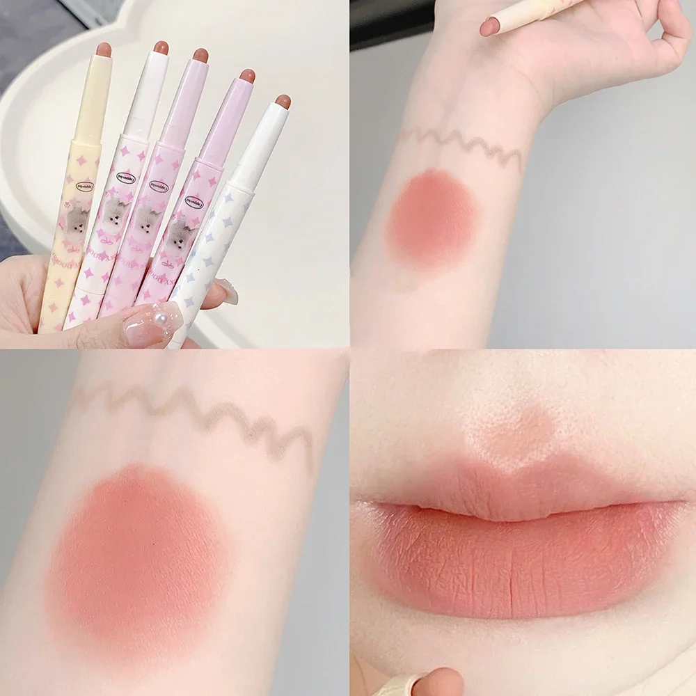 Double-ended Matte Contour Lip Liner Lasting Waterproof Lipstick Pen Non-stick Cup Smooth Soft Velvet Lipliner Makeup Cosmetics