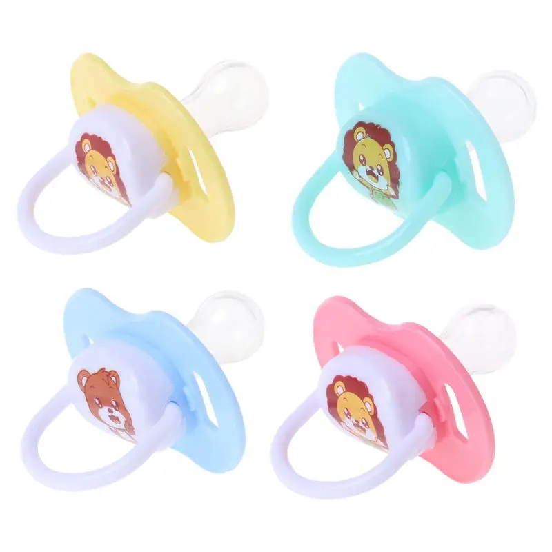 Baby Cartoon Nipple with Handle Grade Silicone Round for Head Pacifier BPA W3JF