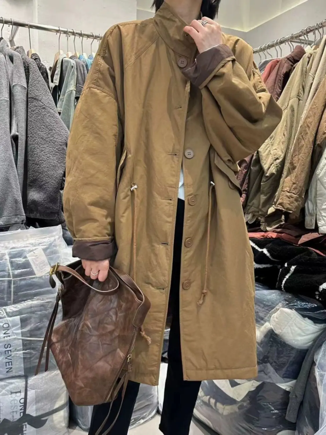 

Новинка осени/зимы 202, женская хлопковая ветровка, пальто для пригородных поездок, рабочая одежда с высоким воротником, ветровка