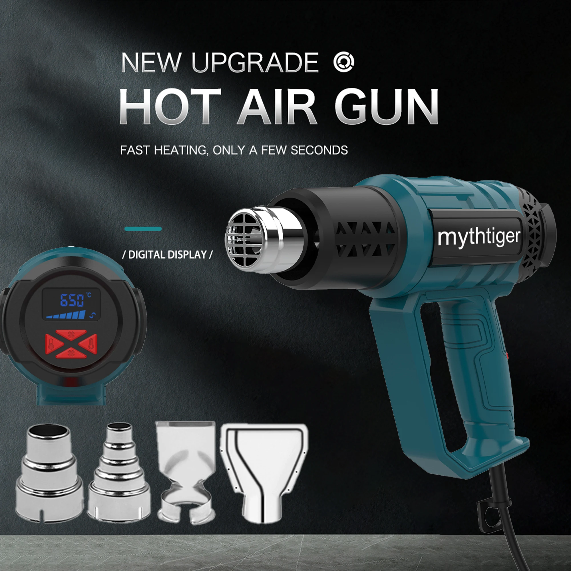 220V EU PLUG Industrial Heat Gun Hair Dryer Construction 2000W Electric Hot Air Gun Air Dryer for Soldering Thermal Blower