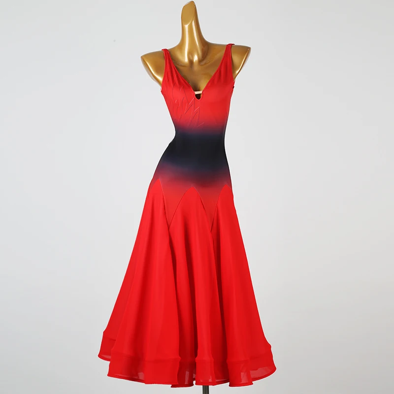 

Modern Dancing Performance Dresses for Women's Customized Sexy and Slimming Bareback Dress Waltz Social Dance Practice Costumes