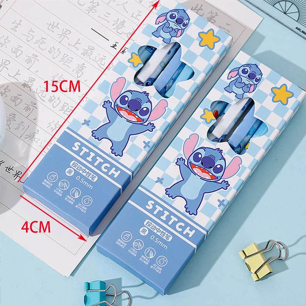 4 teile/schachtel Kawaii Stich Presse Gel Stift Zum Schreiben 0,5mmCartoon Schwarz Tinte Neutral Stift Büro Schule Liefert Studie Schreibwaren geschenk