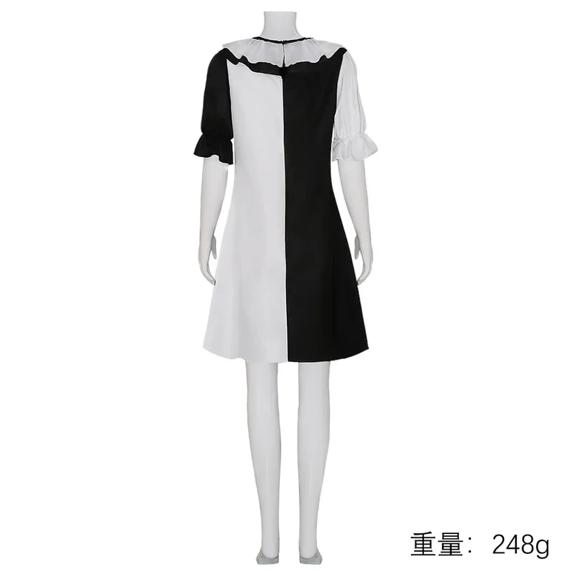 男性と女性のためのテリアアートピエロコスプレコスチューム、ジョカージャンプスーツ、ファンシーマスク、ホラー衣装のドレスアップ、ハロウィーンカーニバルパーティースーツ