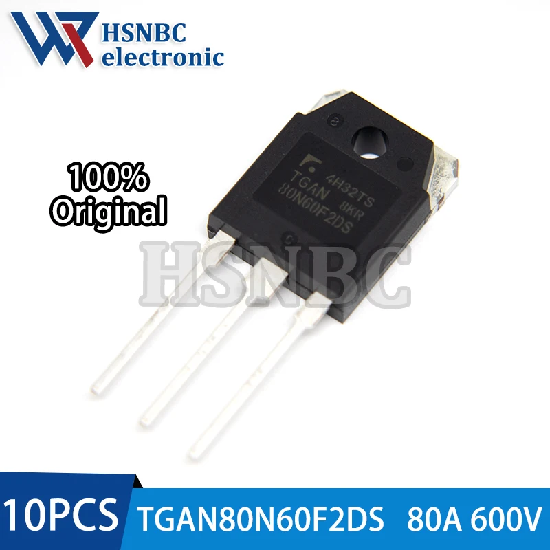10PCS TGAN80N60F2DS 80N60 80N60F2DS TO-3P 80A 600V IGBT Transistor 100% New Original