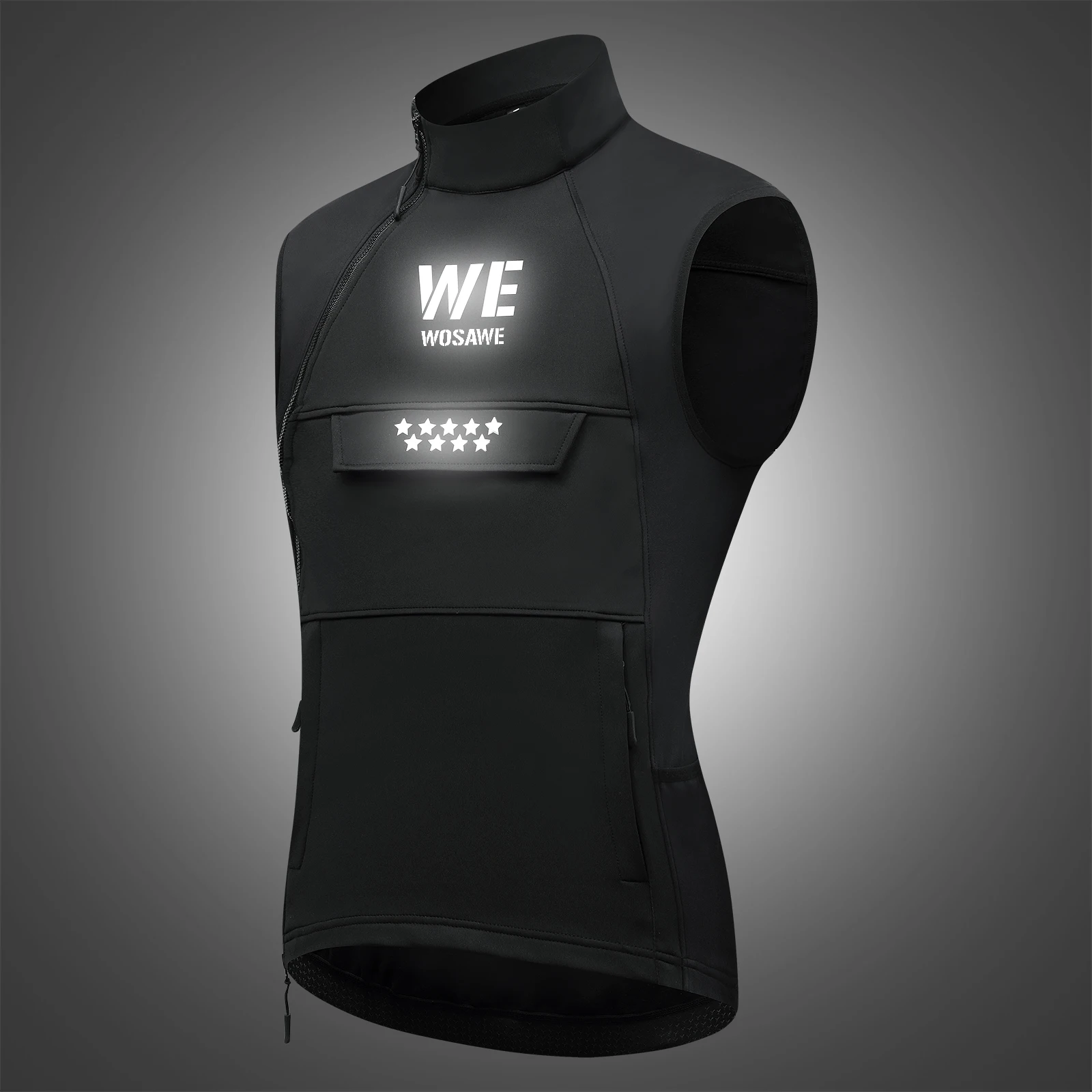 WOSAWE الشتاء دراجة نارية سترة دافئة عاكسة يندبروف جيليه موتوكروس على الطرق الوعرة سترة ملابس رياضية في الهواء الطلق 4 جيوب #4