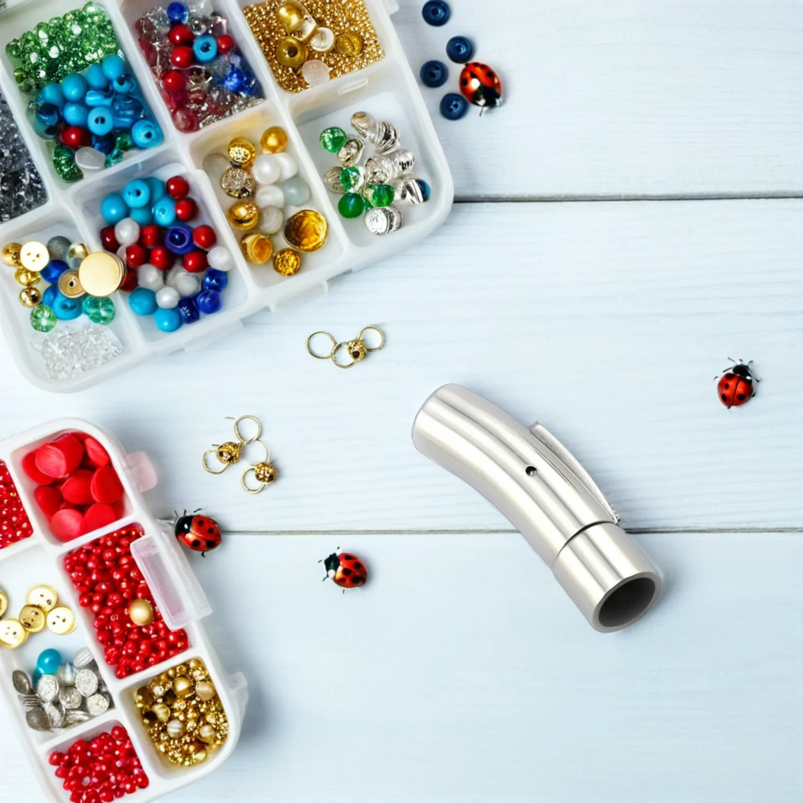 2 قطعة الفولاذ المقاوم للصدأ المشبك المغناطيسي 3 مللي متر قطر الحبل نهاية Diy بها بنفسك مستلزمات صناعة المجوهرات النيكل الحرة الكروم الرصاص الحرة