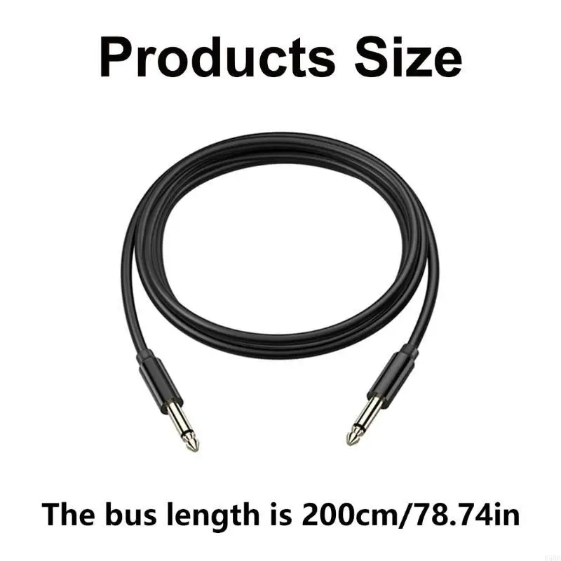 D5BB Profesional 6.35mm Pria hingga 6.35mm Kabel kabel stereo adaptor pria 6.35mm