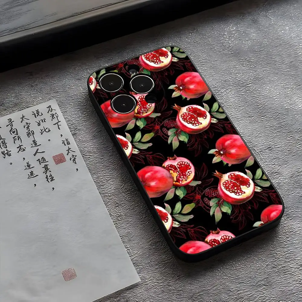 Food Fruit Red Pomegranate Funda for iphone 14 13 16 11 15ProMax 12 Pro Max Mini Xr Xs X 7 Plus Covers