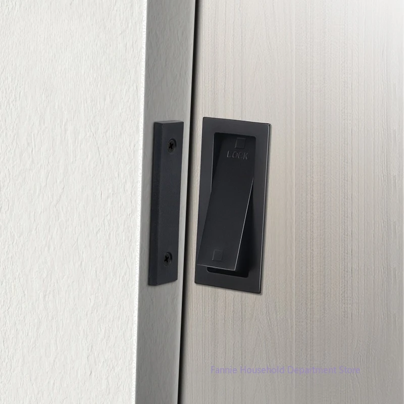 

Barn Sliding Indoor Sliding Door External Padlock New Chinese Style Built-in Wooden Door Kitchen Ghost Lock