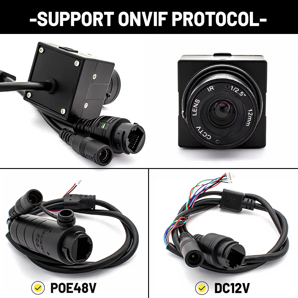 4MP Webcam HD Digital Metal Mini IP Camera POE 1/2.9" CMOS Low Illumination AI MotionDetection CCTV Network Security Onvif H.265