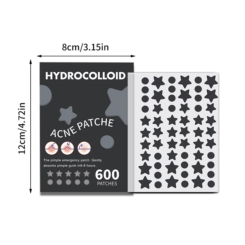 Star Pimple Patch para Remoção de Acne, Adesivos de Cuidados Com A Pele, Corretivo, Face Spot, Ferramentas De Maquiagem De Beleza, Colorido, Remoção Invisível, 600 PCs por Conjunto