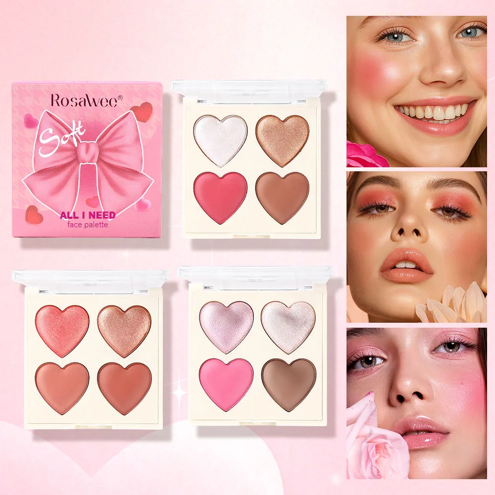 Maquiagem facial blush cozido, cor de alto impacto, leve e suave, para acabamento natural - cor edificível, contorno e destaque o f