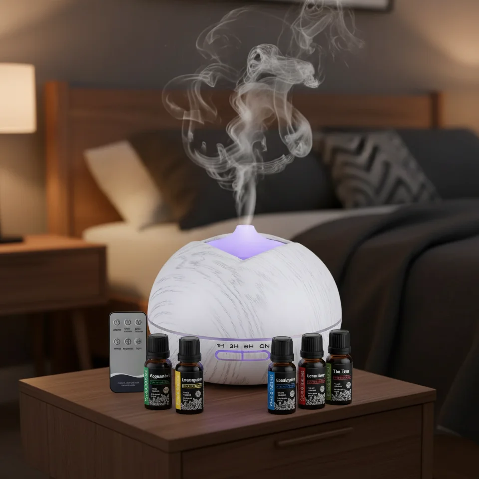 

550 мл светодиодный ароматический диффузор-увлажнитель с дистанционным управлением, 7 цветов, совместимая ароматерапия для дома