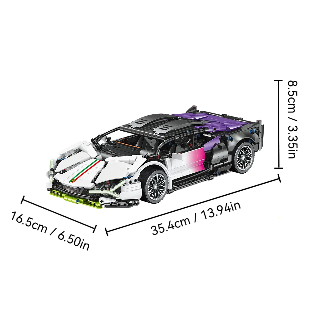 Technische 1:14 Bouwstenen Auto Stad Snelheid Auto Luxe Auto Power Motor Racing Voertuig Speelgoed Verjaardag Halloween Kerstcadeaus