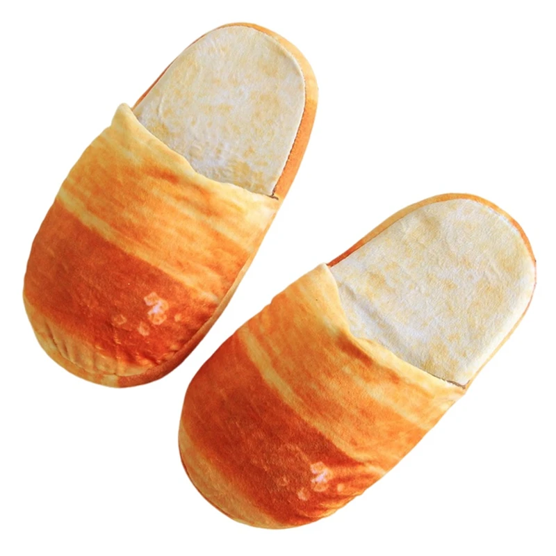 

2Piece Toast Winter Home Soft-Soled Cotton Slippers Anti-Slip Plush Warm Cotton Slippers Elf Shoes ,Type B(M)