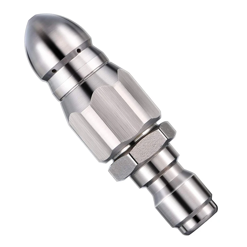 

Pressure Washer Sewer Jetter Nozzle with Stainless Steel, Durable Design Sewer Jet Nozzle,1/4Inch Quickly Connector