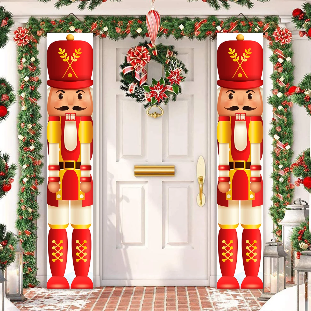 Christmas Santa Claus Door Banner Christmas Decoration For Home 2024 Xmas Hanging Banner Ornament Navidad New Year Decor 2025