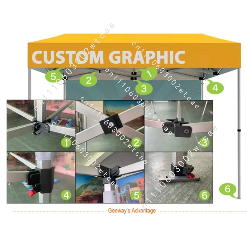 Custom Canopy Tent 10x10 Logo Personalized Pop Up Exhibition Marquee Vendor Business Trade Show Marketing Events Feather Flag