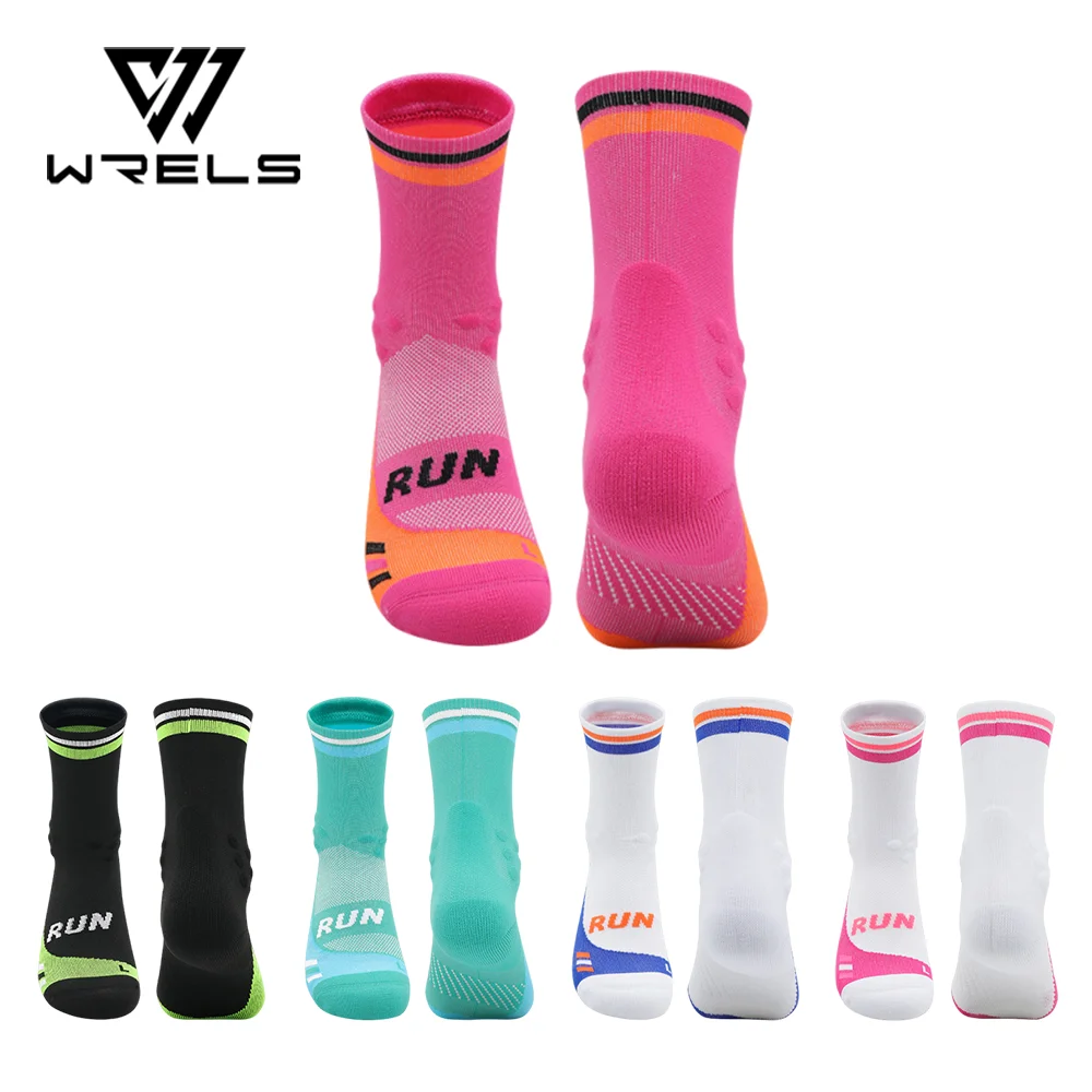 WRELS 1/2/3 Paar Laufsocken, feuchtigkeitsableitend, für Herren und Damen, Sportsocken, atmungsaktiv, rutschfest, schnelltrocknend, Wandersocken.