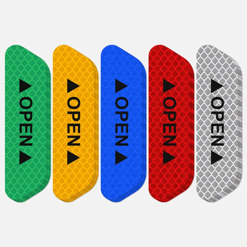 Open The Door Stickers Reflective Stickers Safety Warning Stickers Open Reflective Film Car Door Anti-Collision Strip