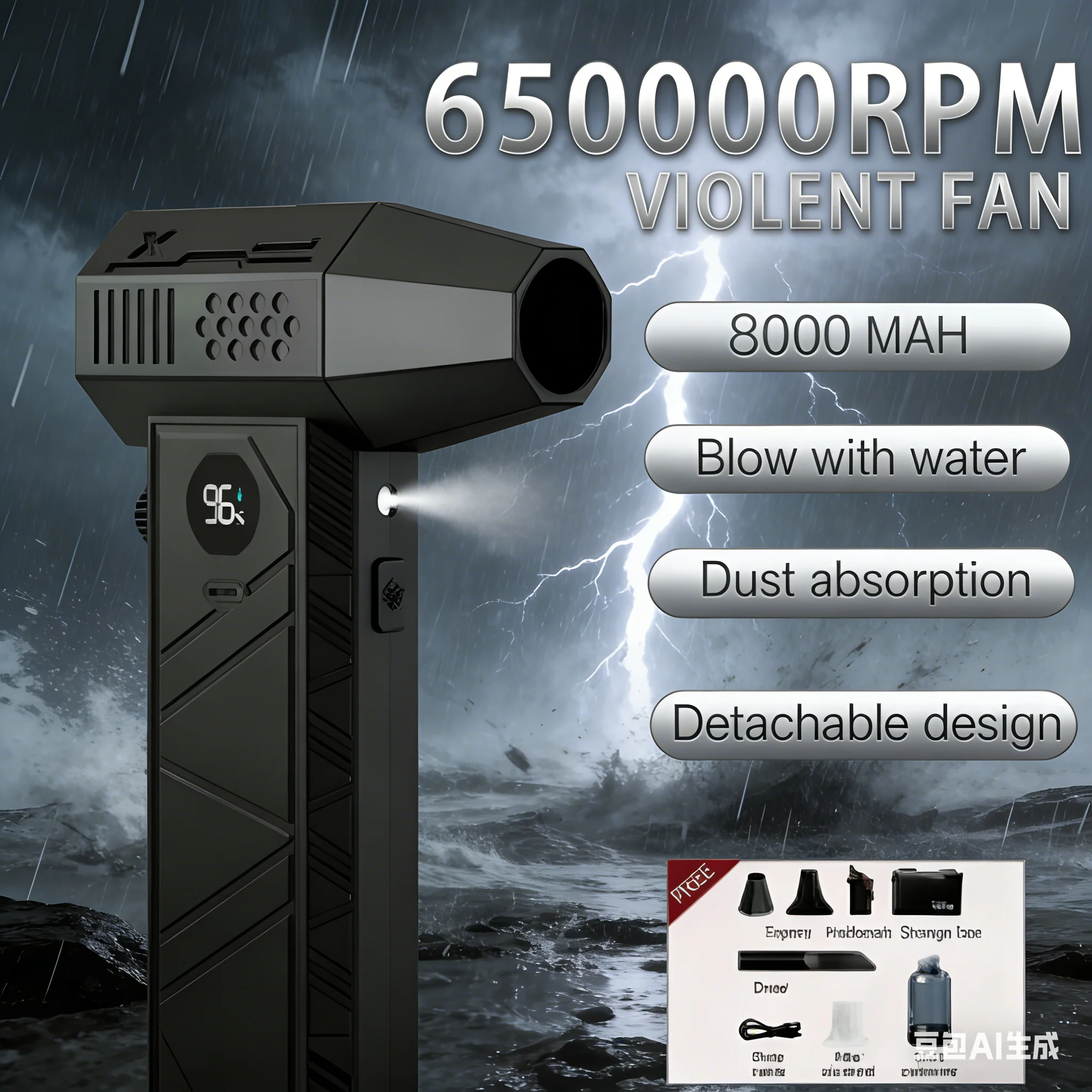 

C6/C6Pro StormNano Mini Turbo Fan | Бесщеточный светодиодный дисплей объемом 650 тыс. об/мин (портативный)