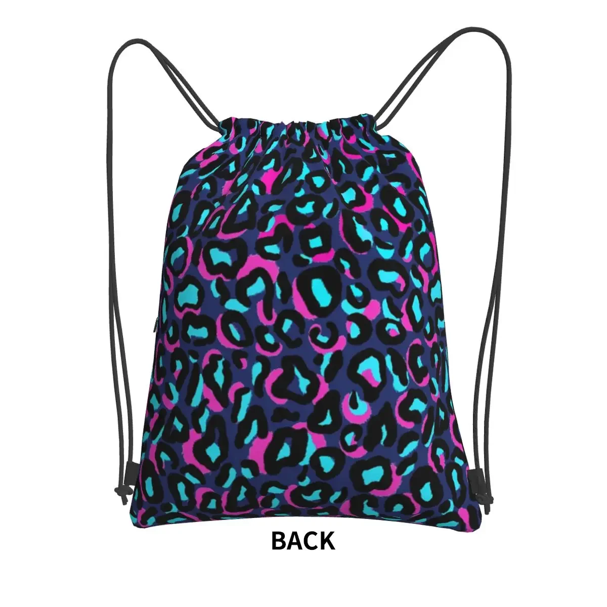 Cool Cool Leopard Portable Backpacks Drawstring Bag Casual Drawstring Bundle Pocket Sundries Bags For School Students